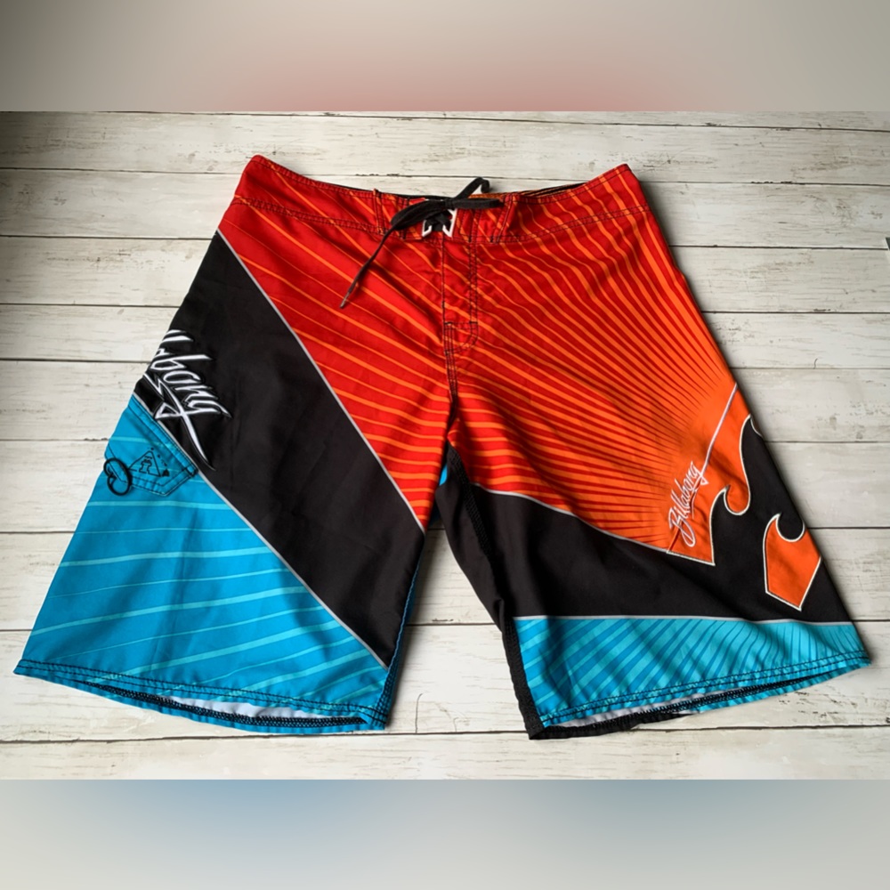 VTG Andy Irons AI Signature Billabong Platinum Stretch Rising Sun BoardShorts 36